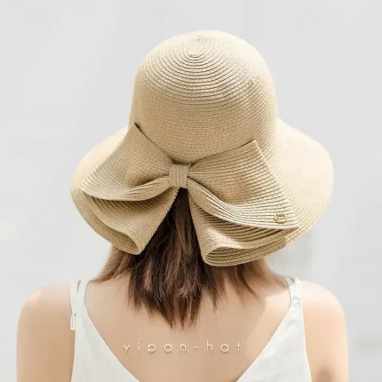 Women's Hat Straw Hat Sun Hat Portable Sun Protection Breathable Street Daily Weekend Bow Pure Color 2025 - Image 2