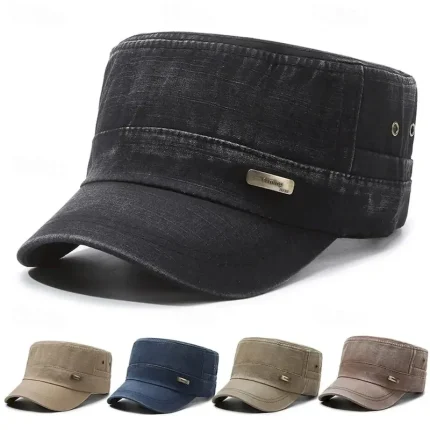 Men's Unisex Flat Cap Baseball Cap Military Cap Cadet Hat Black Navy Blue Polyester Vintage Fashion Casual Street Daily Plain Adjustable Breathable 20 - Image 2