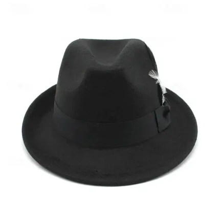 Men's Kentucky Derby Hat Sun Hat Cowboy Hat Fedora Trilby Hat Black Red Woolen Vintage Style Fashion 18th Century State of Texas Daily Theme Party Sol - Image 6