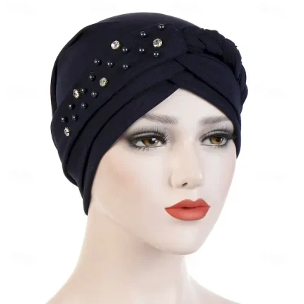 India Muslim Women Hijab Hat with Beads Turban Headscarf Islamic Head Wrap Lady Beanie Bonnet Hair Loss Cover 2025 - Image 5