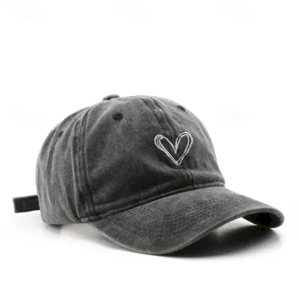 Women's Hat Baseball Cap Portable Sun Protection Breathable Street Daily Weekend Embroidery Heart 2025