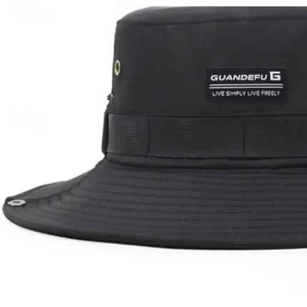 Men's Bucket Hat Sun Hat Black khaki Polyester Drawstring Fashion Casual Street Daily Plain Sunscreen Breathable 2025 - Image 5