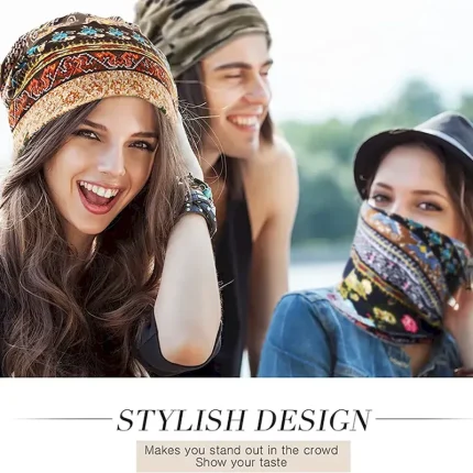 men's women's vintage floral beanie lightweight breathable skull cap slouchy thin beanie baggy hat for daily wear slouchy hip-hop soft running adult d - Image 6