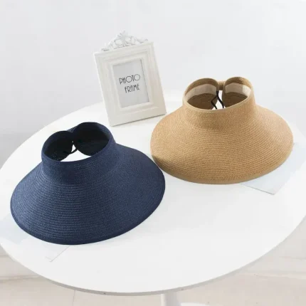 14 Colors Summer Folding Empty Top Hat Straw Hat Sun Hat Beach Hat Sunshade Sun Hat Panama Women's Men's Straw Hat 2025 - Image 3