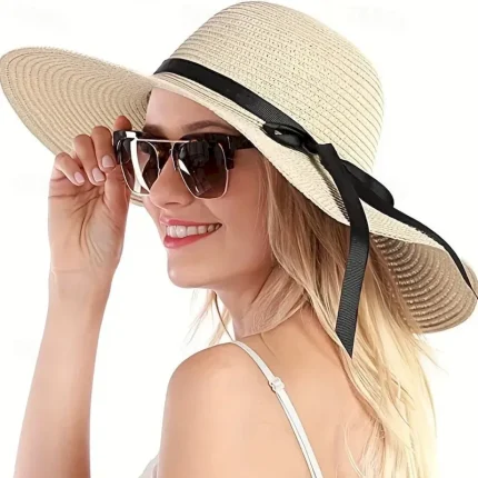 Women's Hat Straw Hat Sun Hat Portable Sun Protection Breathable Street Daily Weekend Bow Pure Color 2025 - Image 6