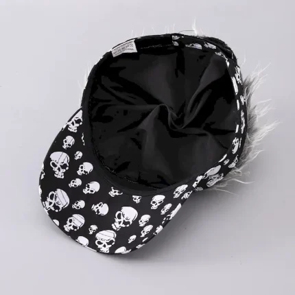 Men's Visor Hat with Spiked Wigs Fake Hair Visor Wig Men Sun Hat Baseball Cap Wig Hat Black Coffee 100% Cotton Print Fashion Casual Daily Festival Sku - Image 6