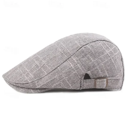Men's Flat Cap Black Beige Flax Fashion Streetwear Stylish 1920s Fashion Outdoor Daily Going out Plain Warm 2025 - Image 3