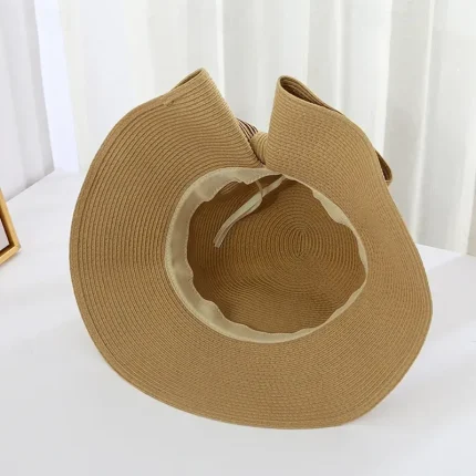 Women's Hat Straw Hat Sun Hat Portable Sun Protection Breathable Street Daily Weekend Bow Pure Color 2025 - Image 4