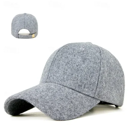Men's Baseball Cap Sun Hat Trucker Hat Black Light Grey Polyester Fashion Casual Street Daily Solid Color Thermal Warm Fleece Lining Adjustable Windpr - Image 5