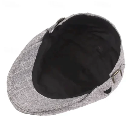 Men's Flat Cap Black Beige Flax Fashion Streetwear Stylish 1920s Fashion Outdoor Daily Going out Plain Warm 2025 - Image 5