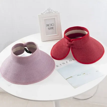 14 Colors Summer Folding Empty Top Hat Straw Hat Sun Hat Beach Hat Sunshade Sun Hat Panama Women's Men's Straw Hat 2025 - Image 4