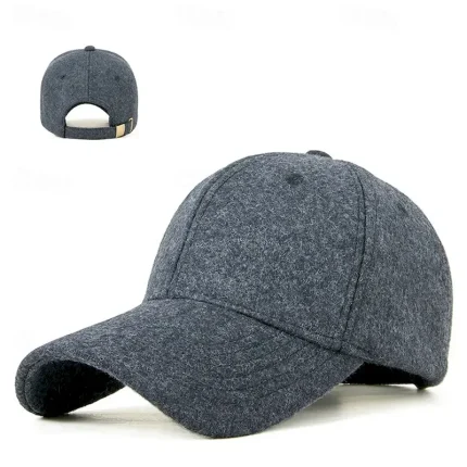 Men's Baseball Cap Sun Hat Trucker Hat Black Light Grey Polyester Fashion Casual Street Daily Solid Color Thermal Warm Fleece Lining Adjustable Windpr - Image 6