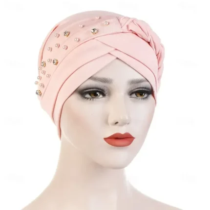 India Muslim Women Hijab Hat with Beads Turban Headscarf Islamic Head Wrap Lady Beanie Bonnet Hair Loss Cover 2025 - Image 3