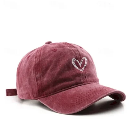 Women's Hat Baseball Cap Portable Sun Protection Breathable Street Daily Weekend Embroidery Heart 2025 - Image 4