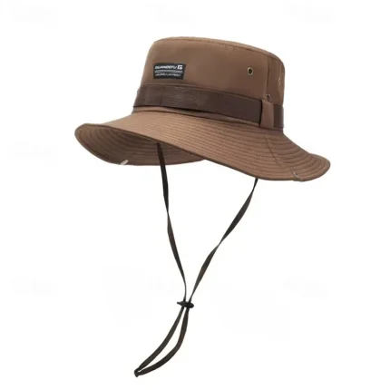 Men's Bucket Hat Sun Hat Black khaki Polyester Drawstring Fashion Casual Street Daily Plain Sunscreen Breathable 2025 - Image 4
