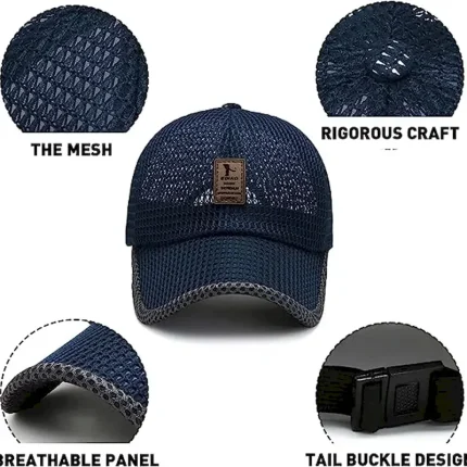 Men's Baseball Cap Unisex Trucker Hat Summer Breathable Full Mesh Hat Black Navy Blue Fitness Letter Ultraviolet Resistant Outdoor Sports 2025 - Image 5